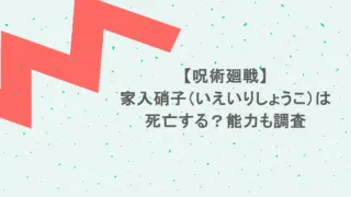 【呪術廻戦】家入硝子（いえいりしょうこ）は死亡する？能力も調査